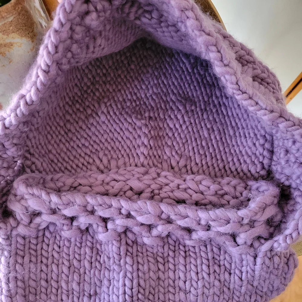 NWT The Third Piece Newbury Hand-Knit Hooded Cowl in Wisteria Purple